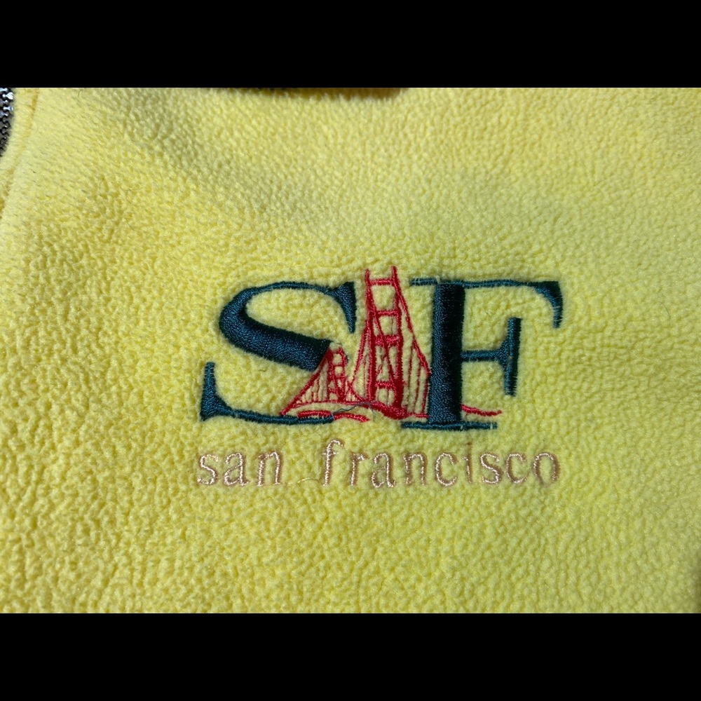 Vintage made in USA destination San Francisco jacket fleece yellow size small